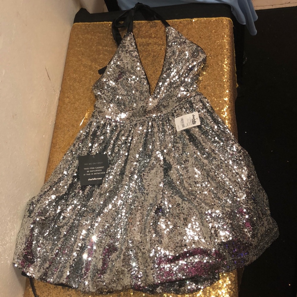 Sequin Halter Dress